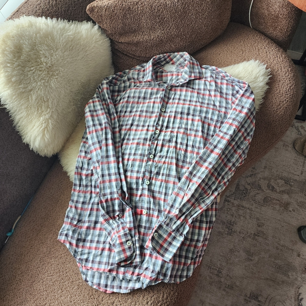 Billy Reid Plaid Dress Shirt